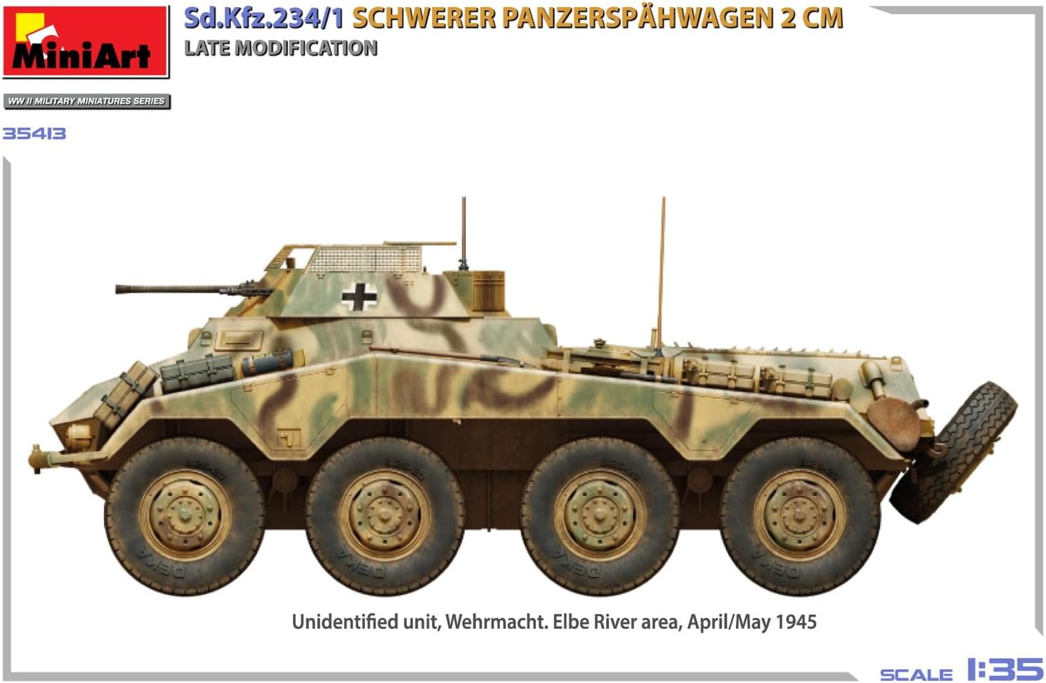 Miniart 1:35 - Sd.Kfz.234/1 Panzerspahwagen (2cm) Late