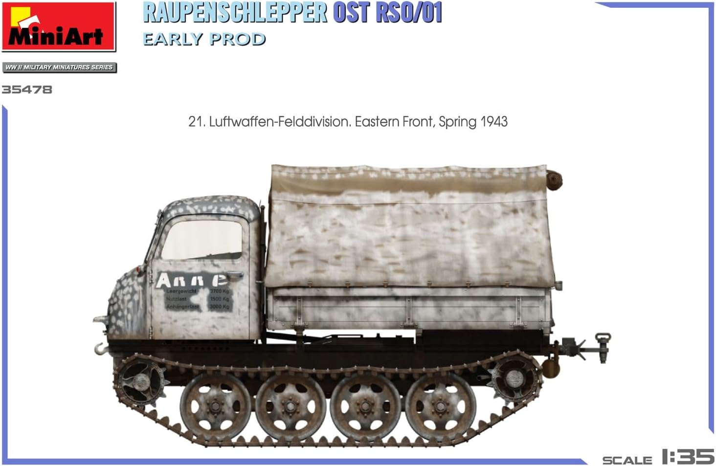 Miniart MA35478 1/35 Raupenshrepper OST RSO/01. Vroeg model plastic model (militair voertuig