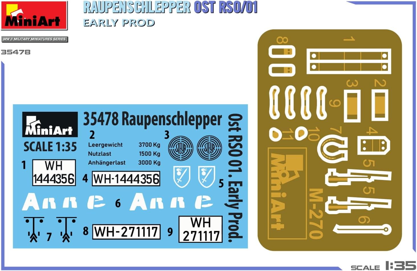 Miniart MA35478 1/35 Raupenshrepper OST RSO/01. Vroeg model plastic model (militair voertuig