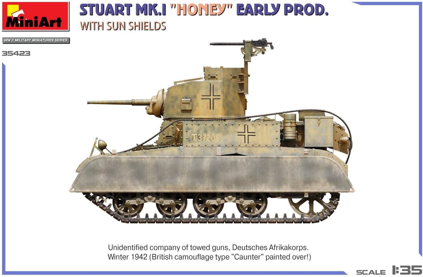 Miniart 1:35 - Stuart Mk.I Honing, Vroege Prod w/SunShield