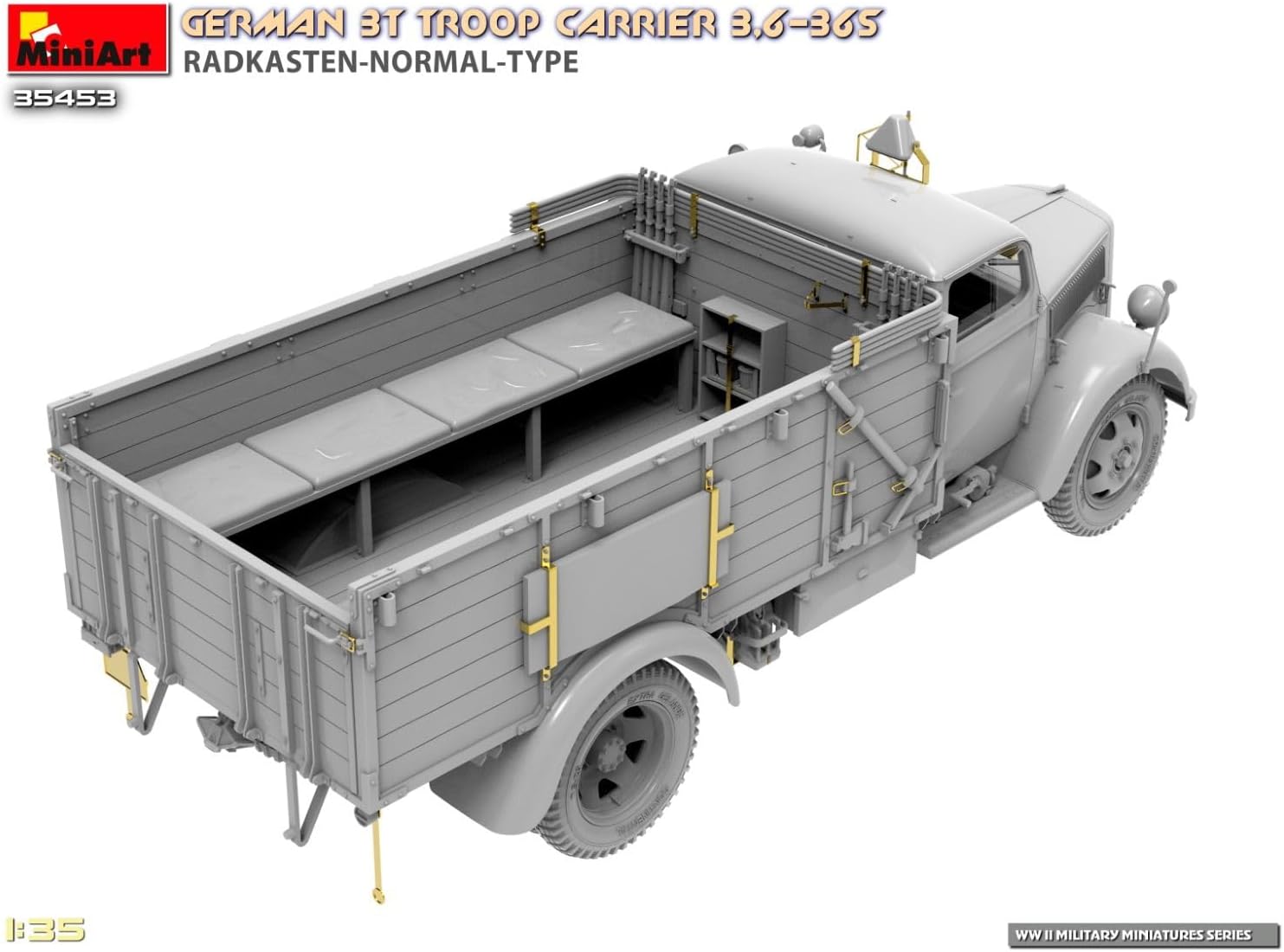 Miniart 1:35 - Tedesco 3T Camion 3,6-36S Radkasten Tipo Normale