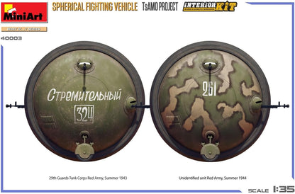 Mini Art MA40003 - Veicolo da combattimento sferico 1/35 TsAMO Project Full Interior Plastic Model (veicolo militare