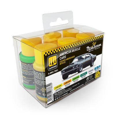 Mig Jimenez AMMO COBRA MOTOR American Muscle Cars Set Colors, 6 x 30ml Bottles, for Model Painting with Brush and Airbrush, Model A.MIG-7863