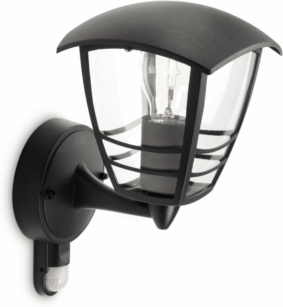Philips LED Creek Wall Lantern Black With Sensor