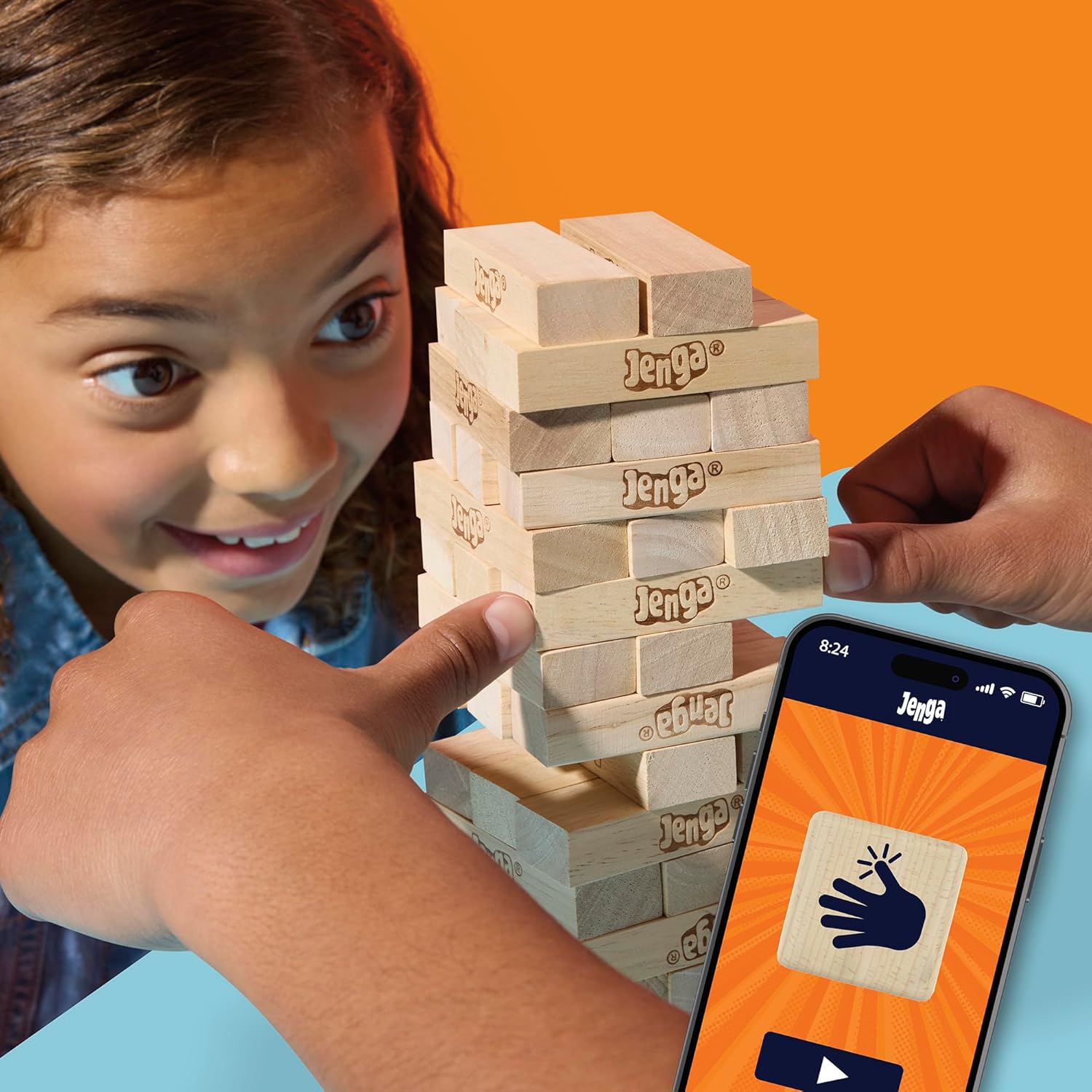 Official Hasbro Games Jenga Game with Digital Die