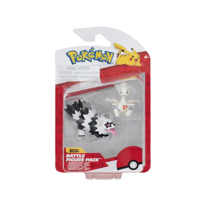 Pokémon Pokemon 5 and 8 cm Battle Figure 2-Pack Galarian Zigzagoon & Togetic - Toy Figure for Kids 4+ - Official Product for Children