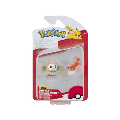 Pokémon Pokemon 5 and 8 cm Battle Figure 2-Pack Tatsugiri & Rowlet - Toy Figure for Kids 4+ - Official Product for Children