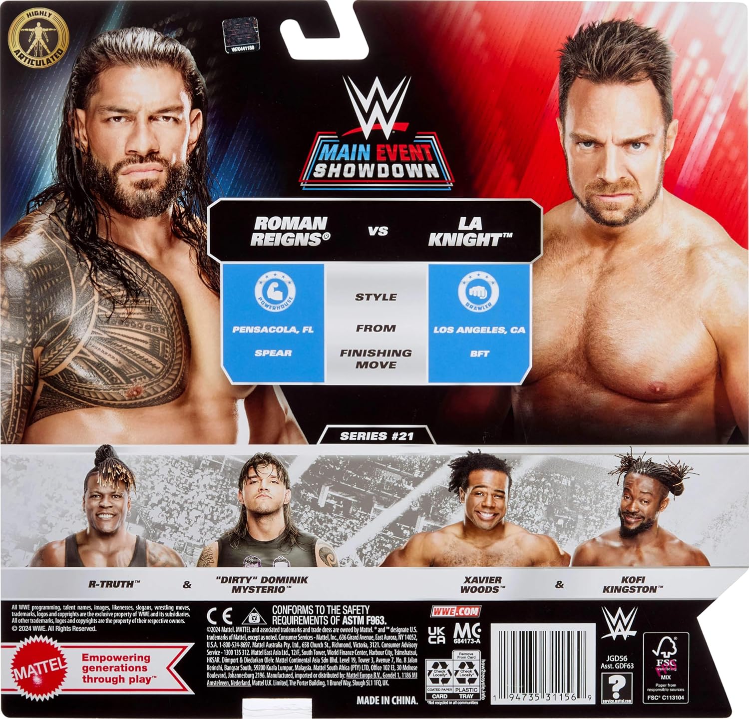 Mattel WWE Main Event Showdown Roman Reigns vs La Knight 2-Pack