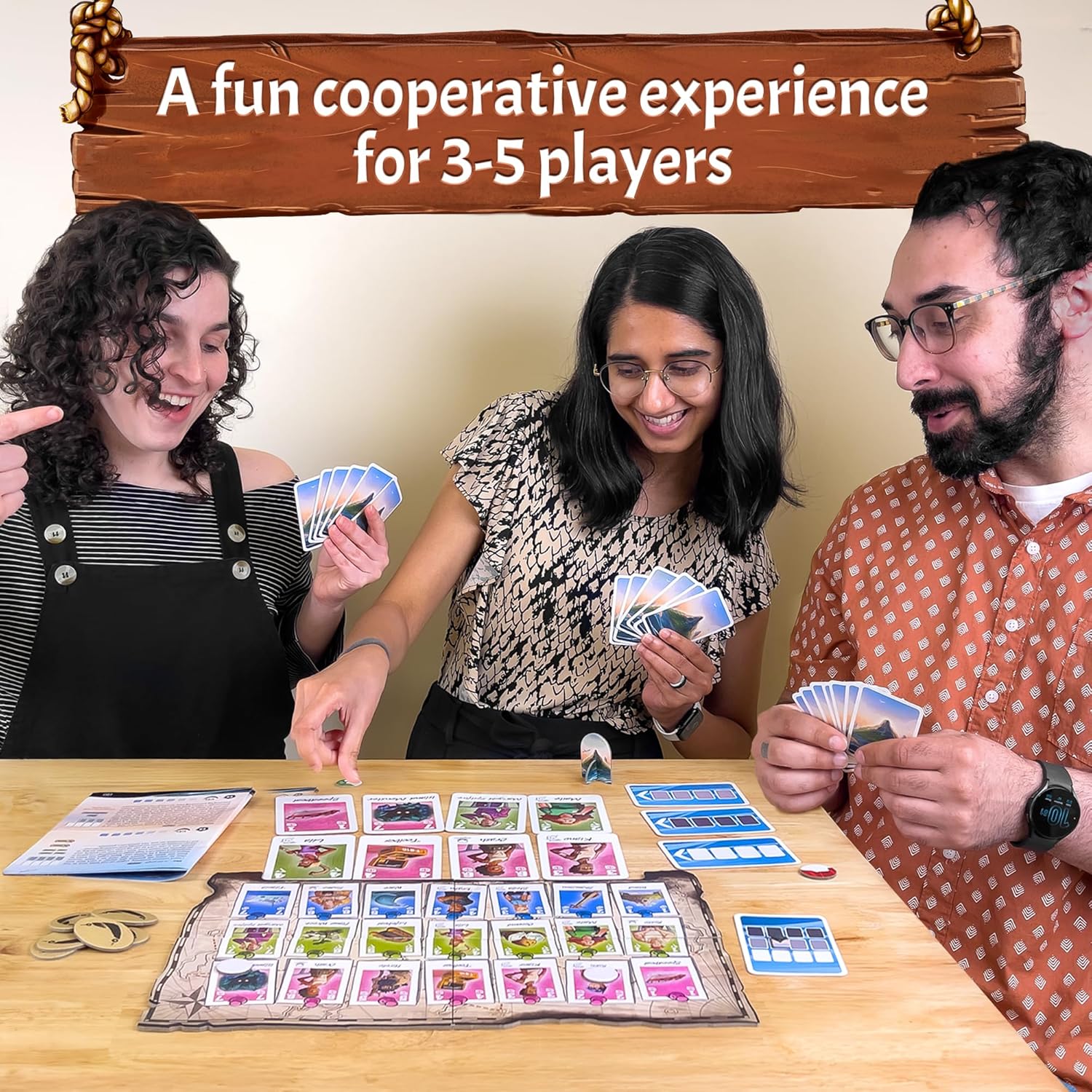 Thames & Kosmos The Crew: Marooned in Paradise Card Game | Cooperative Adventure for Adults & Kids | 3–5 Players + 2-Player Variant | Ages 8+ | Strategic Storytelling | Family Game Night
