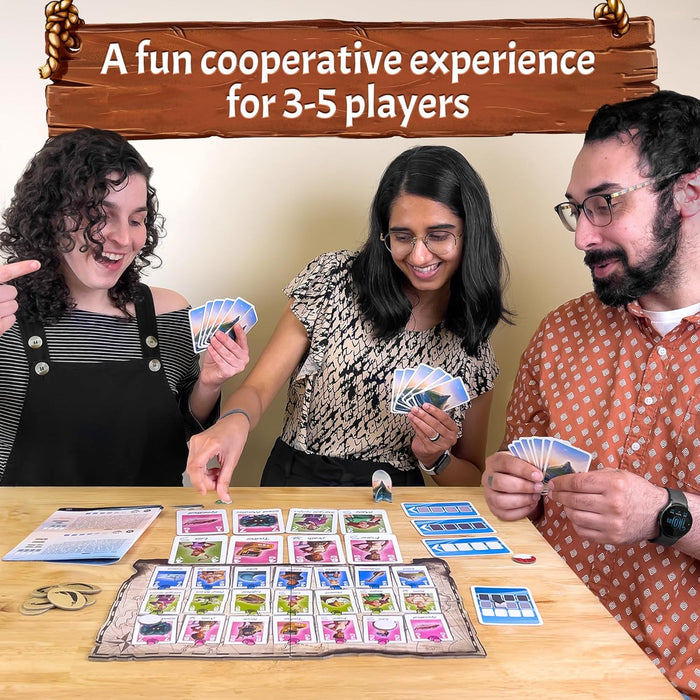 Thames & Kosmos The Crew: Family Adventure - Marooned in Paradise, Cooperative Card Game, Family Games for Game Night, Games for Adults and Kids, For 3 to 5 Players, Two-Player Variant, Ages 8+