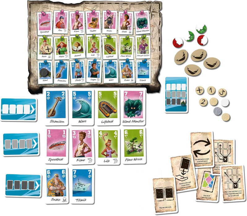 Thames & Kosmos The Crew: Family Adventure - Marooned in Paradise, Cooperative Card Game, Family Games for Game Night, Games for Adults and Kids, For 3 to 5 Players, Two-Player Variant, Ages 8+