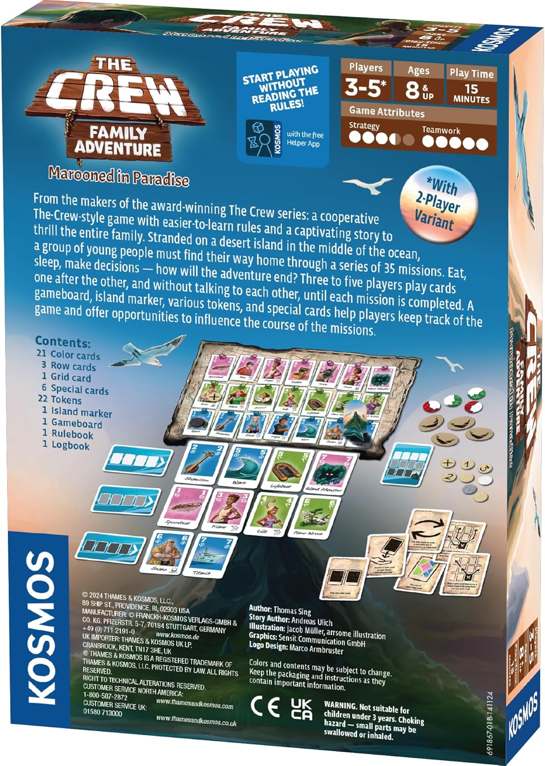 Thames & Kosmos The Crew: Marooned in Paradise Card Game | Cooperative Adventure for Adults & Kids | 3–5 Players + 2-Player Variant | Ages 8+ | Strategic Storytelling | Family Game Night