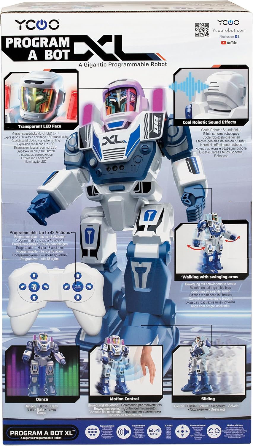 SilverLit Programme A bot XL Large Robot Toy with 48 Commands, Remote Control, Motion Control, Dance Moves and More! Fun Interactive Toy for Kids