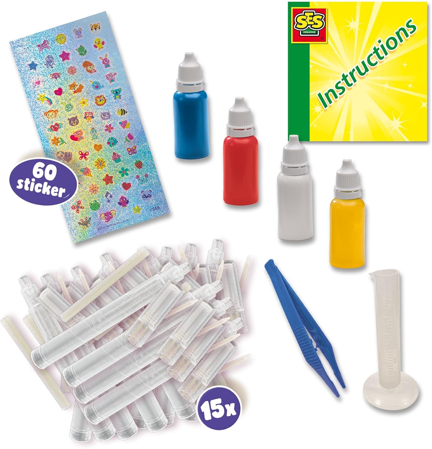 SES Creative 14722 Vilt Marker Lab - Creatieve kit voor kinderen vanaf 5 jaar - Maak 15 aangepaste viltstiften met 4 wasbare inktkleuren (rood, blauw, geel, wit