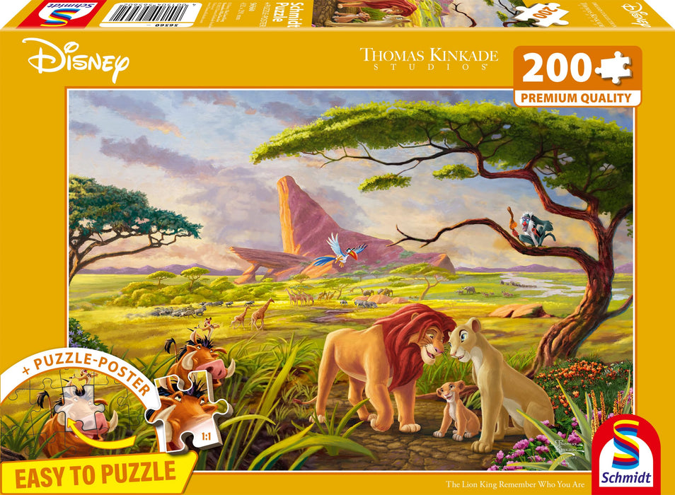 Schmidt Spiele 56560 Thomas Kinkade, Disney, The Lion King, Remember Who You Are Jigsaw Puzzle 200 Pieces, Multi-Colour