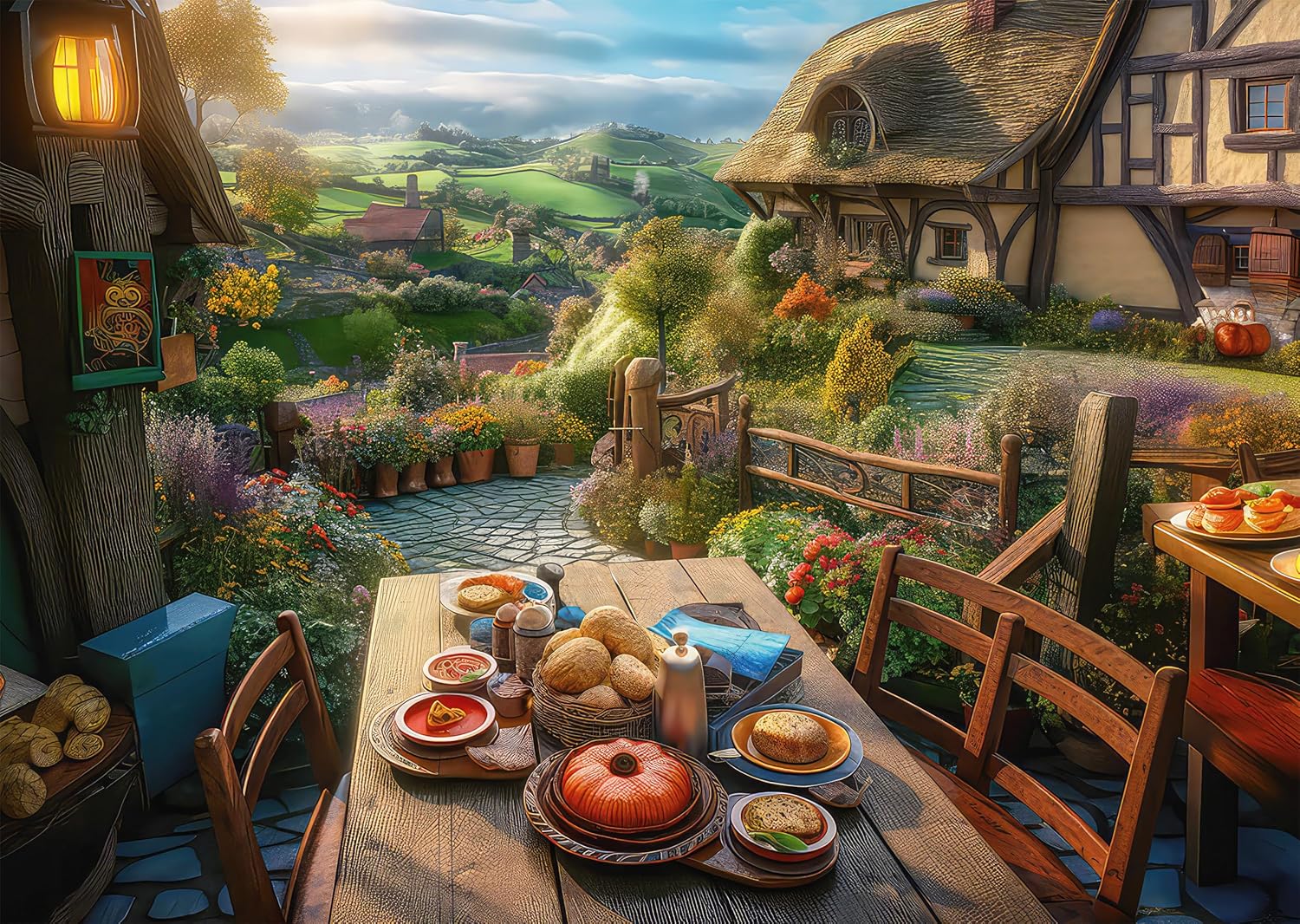 Schmidt Spiele 59763 Desayuno con Vistas Puzzle de 1000 Piezas, Multicolor
