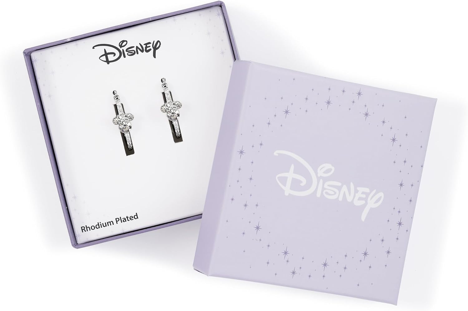 Disney - Minnie Mouse Silver Plated Stone Set Hoop Earrings