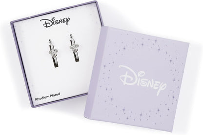 Disney - Minnie Mouse Silver Plated Stone Set Hoop Earrings