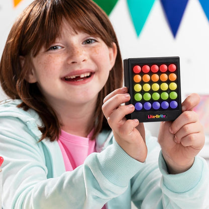 Basic Fun Lite Brite Touch Mini – Portable Light-Up Peg Art Toy for Kids | Creative LED Drawing Board with Templates