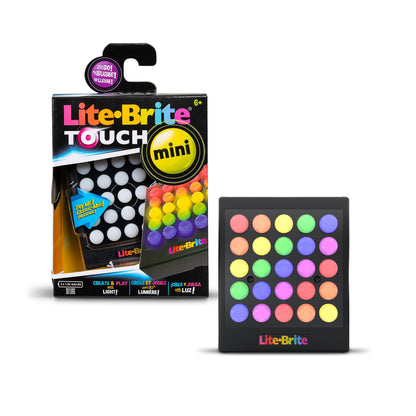 Basic Fun Lite Brite Touch Mini – Portable Light-Up Peg Art Toy for Kids | Creative LED Drawing Board with Templates