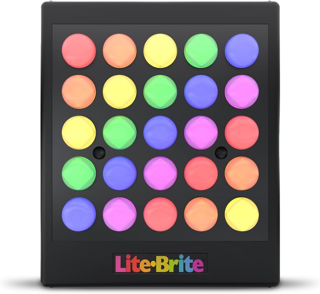 Basic Fun Lite Brite Touch Mini – Portable Light-Up Peg Art Toy for Kids | Creative LED Drawing Board with Templates