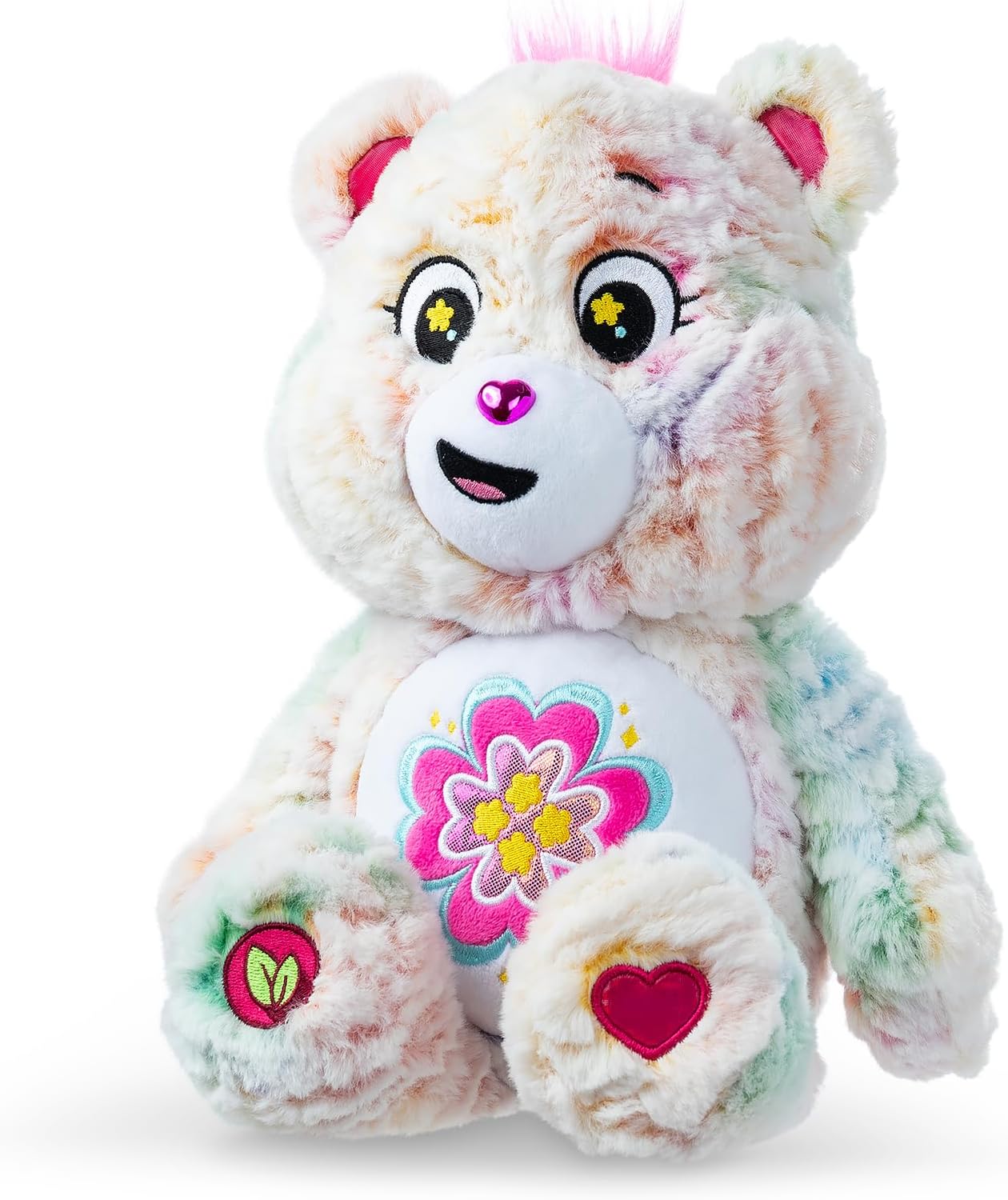 Care Bears Peluche moyenne (respectueuse de l'environnement) – Ours en forme de cœur en fleurs