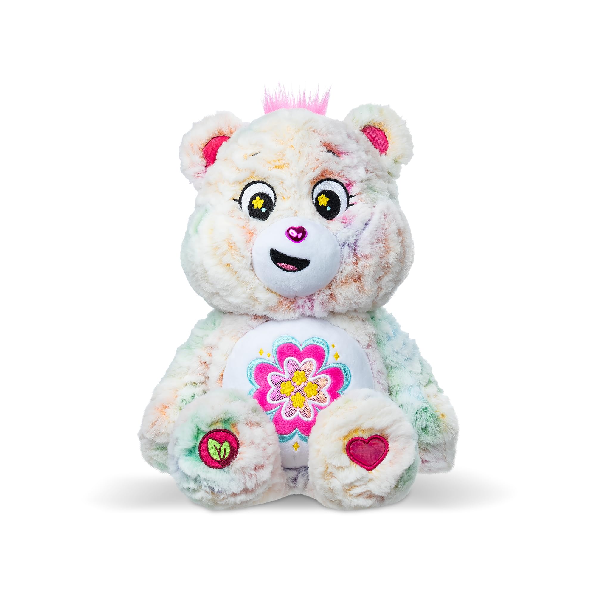 Care Bears Peluche moyenne (respectueuse de l'environnement) – Ours en forme de cœur en fleurs