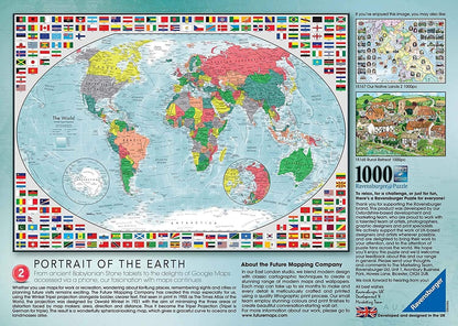 Ravensburger-15253 Ravensburger Puzzle Portrait de la Terre 2 1000 pièces, 15253, Multicolore, 69,9 x 49,7 x 0,2 cm