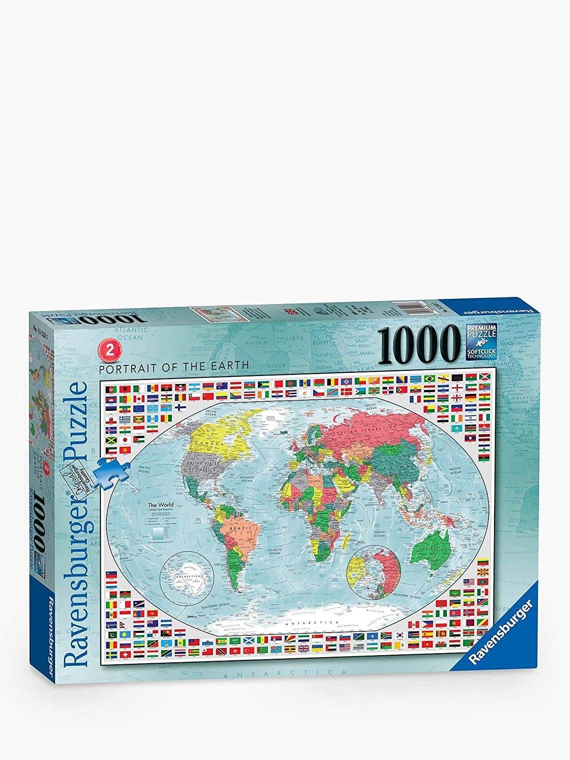 Ravensburger-15253 Ravensburger Puzzle Portrait de la Terre 2 1000 pièces, 15253, Multicolore, 69,9 x 49,7 x 0,2 cm