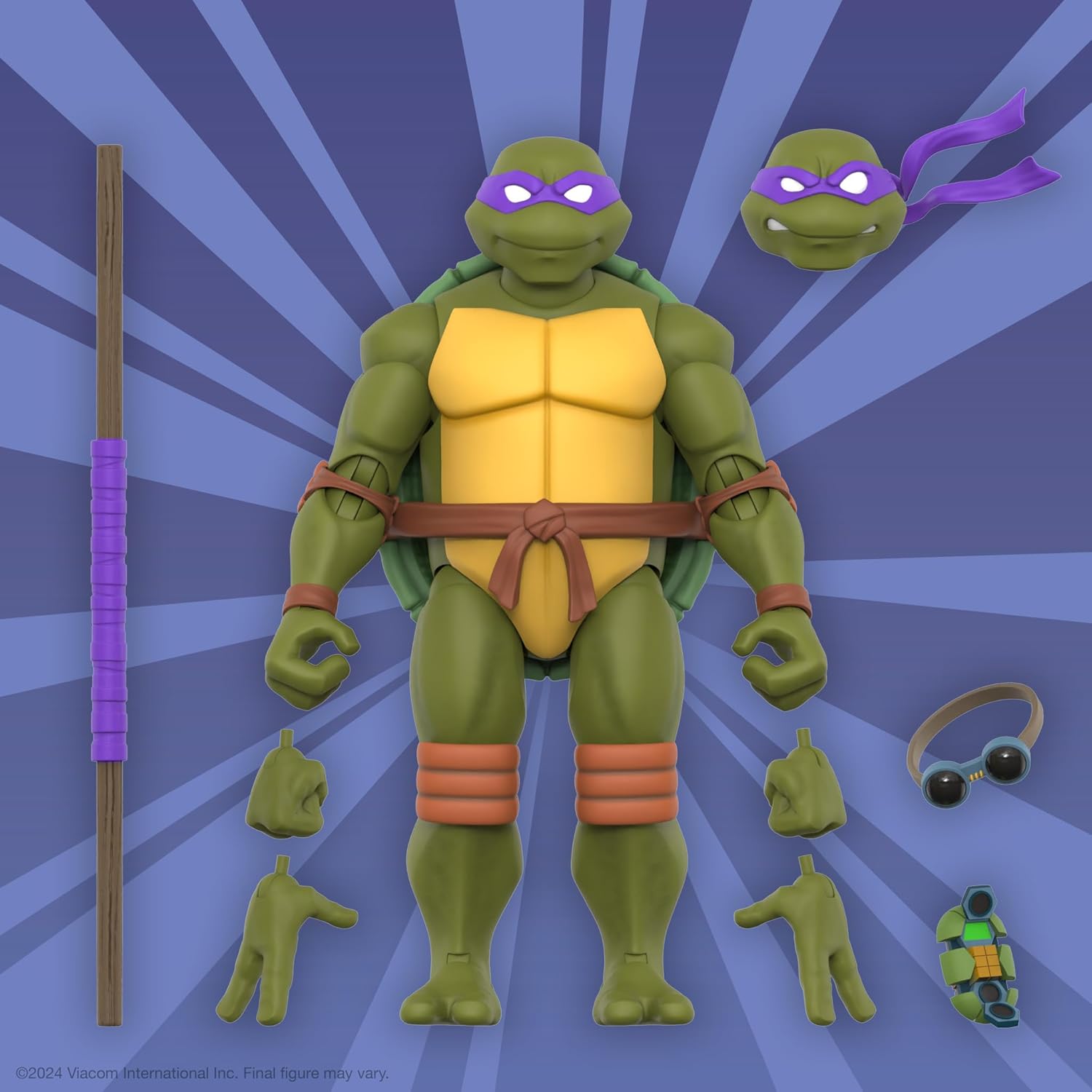 Super7 ULTIMATES! Teenage Mutant Ninja Turtles Donatello - 7" TMNT Action Figure with Accessories Classic Cartoon Collectibles and Retro Toys
