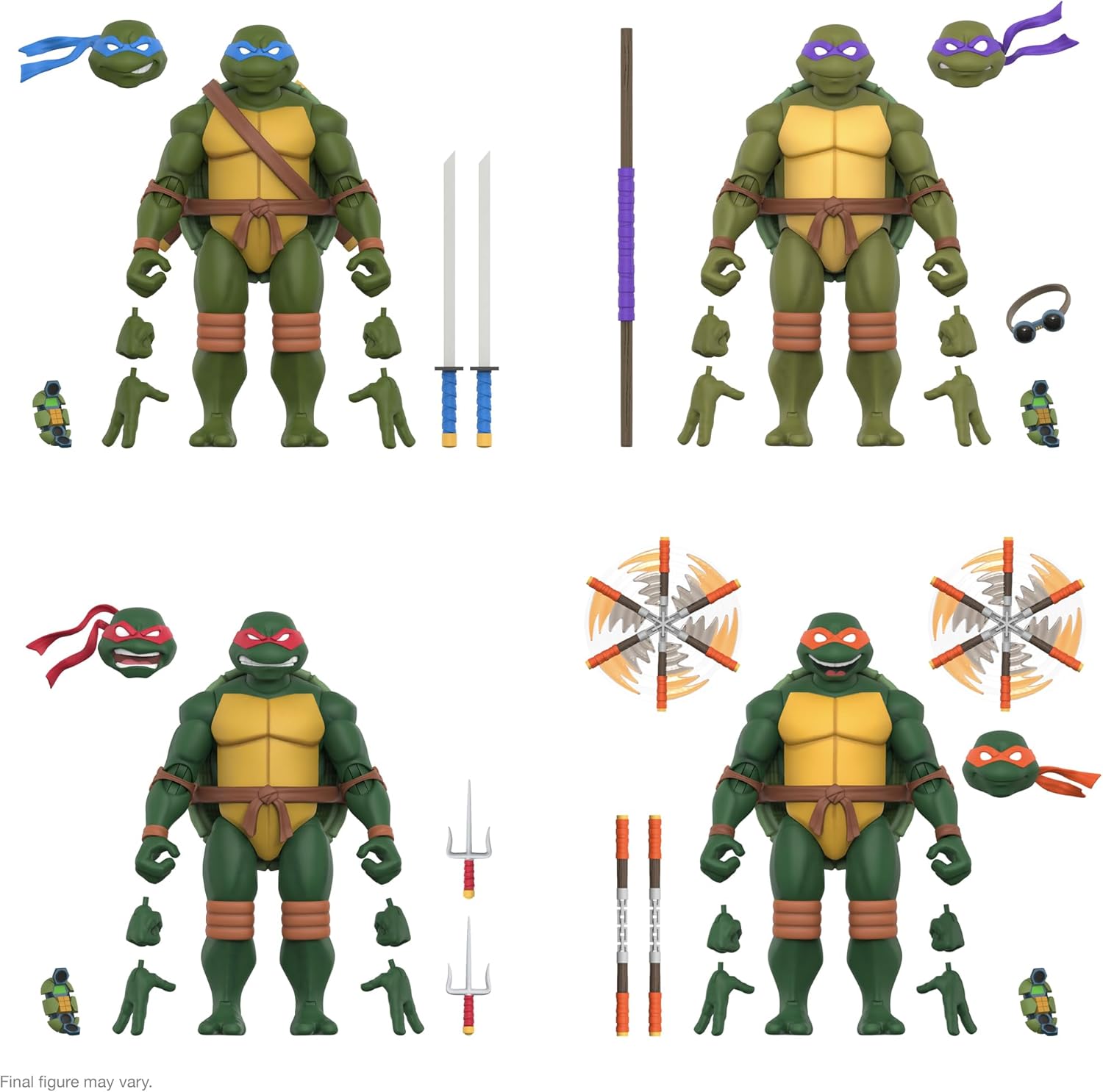 Super7 ULTIMATES! Teenage Mutant Ninja Turtles Leonardo - 7" TMNT Action Figure with Accessories Classic Cartoon Collectibles and Retro Toys