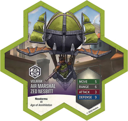 Renegade Games: Heroscape: Air Marshal Zed Nesbitt - Army Expansion, 1 Assembled Unpainted Figure & 1 Army Card, Miniatures Game Accessory, Add-On