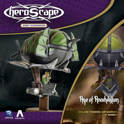 Renegade Games: Heroscape: Air Marshal Zed Nesbitt - Army Expansion, 1 Assembled Unpainted Figure & 1 Army Card, Miniatures Game Accessory, Add-On
