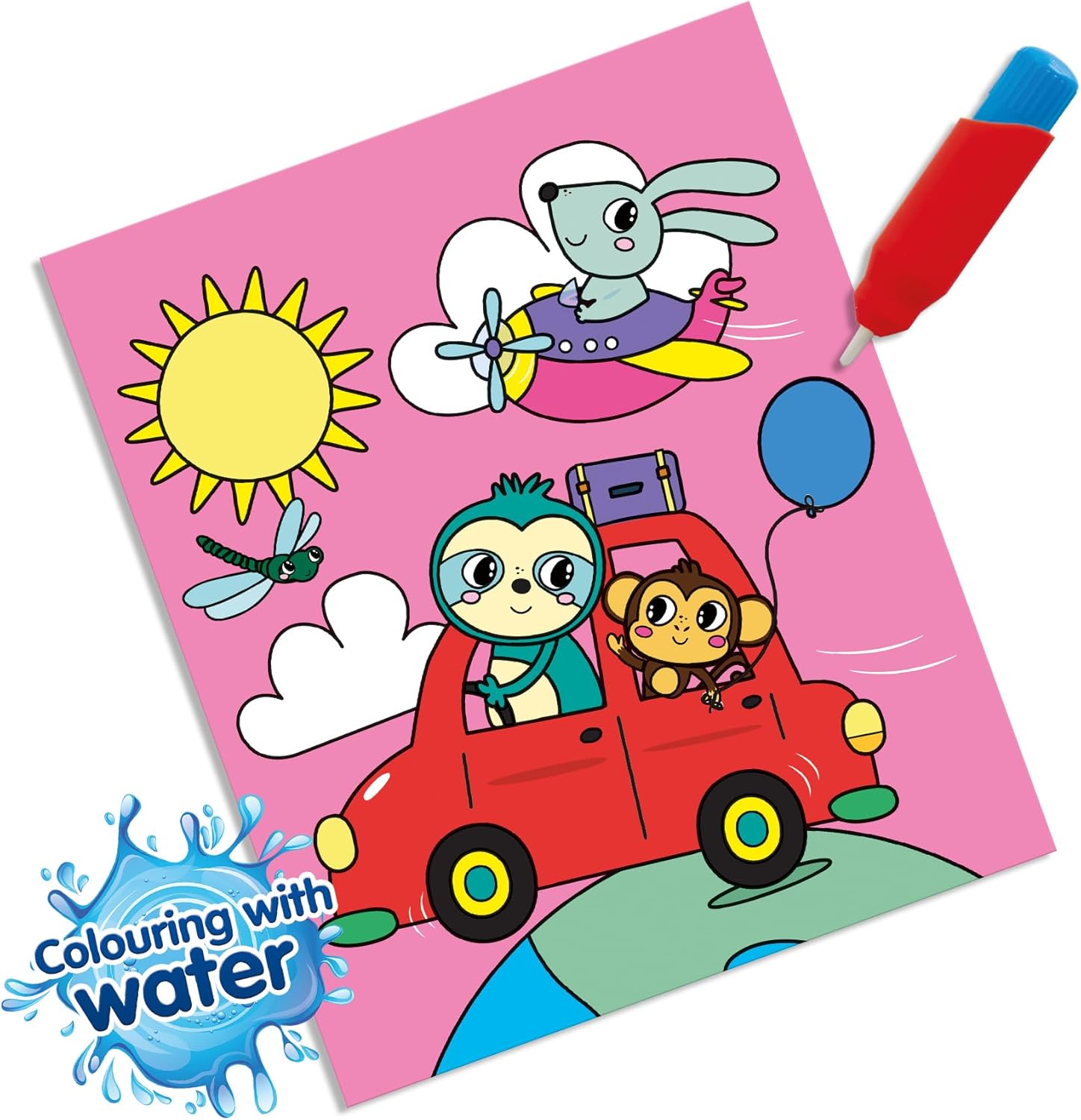SES Creative 02341 Schilderen met water kleurboek met waterstift-reizen
