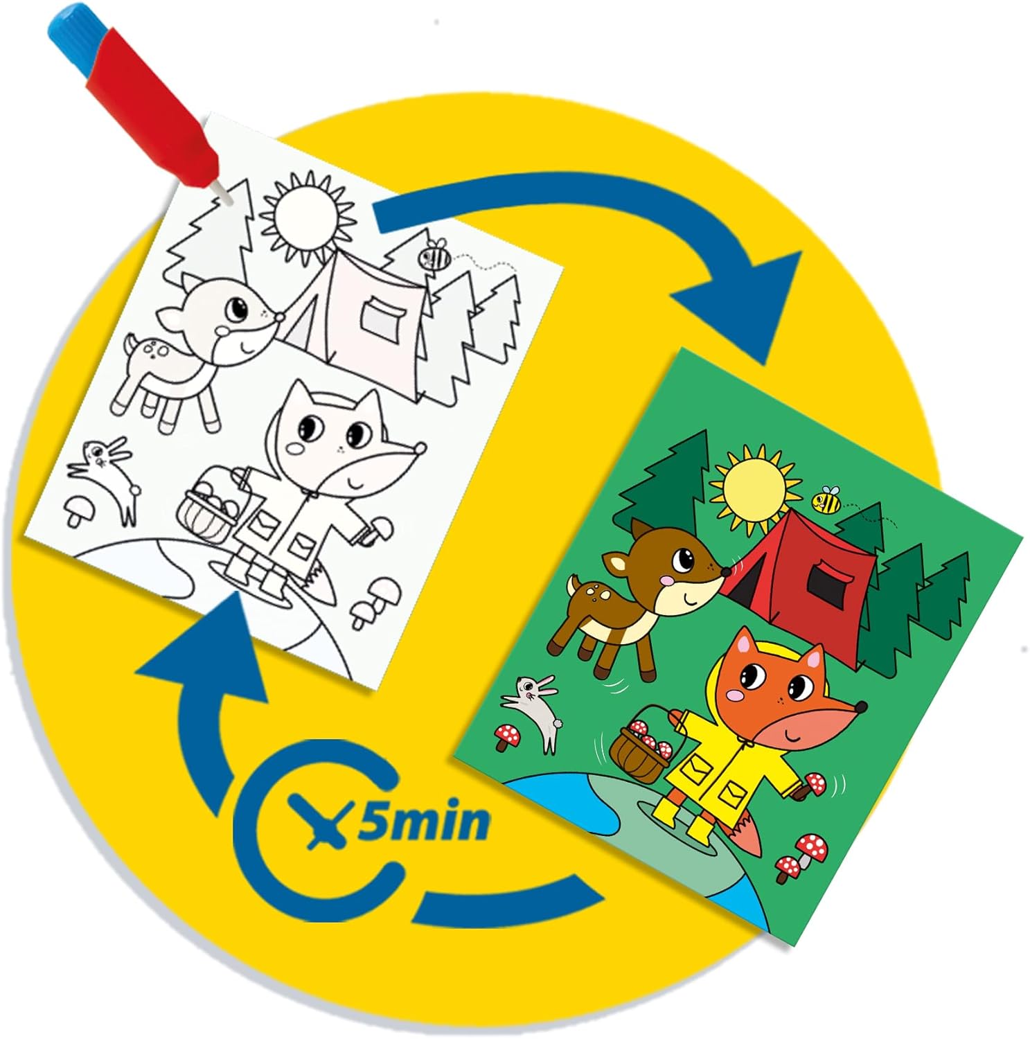 SES Creative 02341 Schilderen met water kleurboek met waterstift-reizen