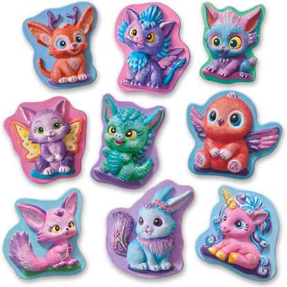 SES Creative 01342 Casting en Schilderen - Leuke fantasiefiguren - Creatieve knutselset voor kinderen vanaf 5 jaar - Maak 11 leuke figuren, waaronder draken, eenhoorns, konijnen en meer