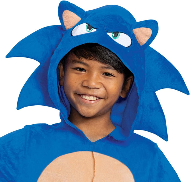 DISGUISE Sonic the Hedgehog Costume for Kids, Official Sega Licensed Product, Soft Jumpsuit with Attached Tail, Detailed Hood with Dimensional Quills and Ears, for 4-6 and 7-8 years