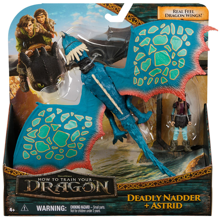 Dreamworks Dragons, How to Train Your Dragon, Deadly Nadder & Astrid, Viking Duo Action Figures, Kids Toys for Boys Ages 4 and up