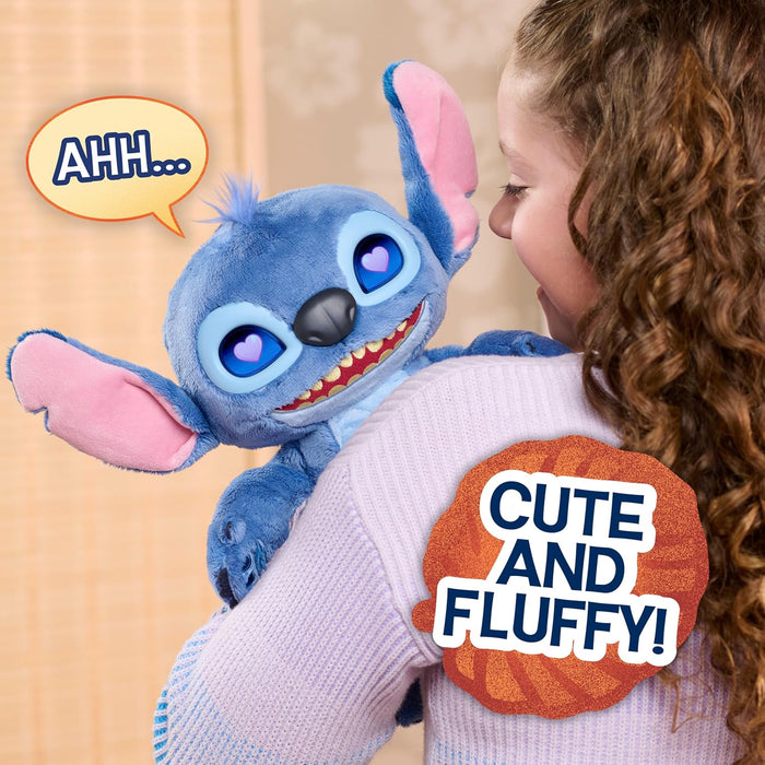 Just Play Peluche Stitch Interactive de Disney mesurant 34,3 cm de Haut, Plus de 50 Sons et Expressions, Yeux LCD expressifs, Jouets pour Enfants de 3 Ans et Plus