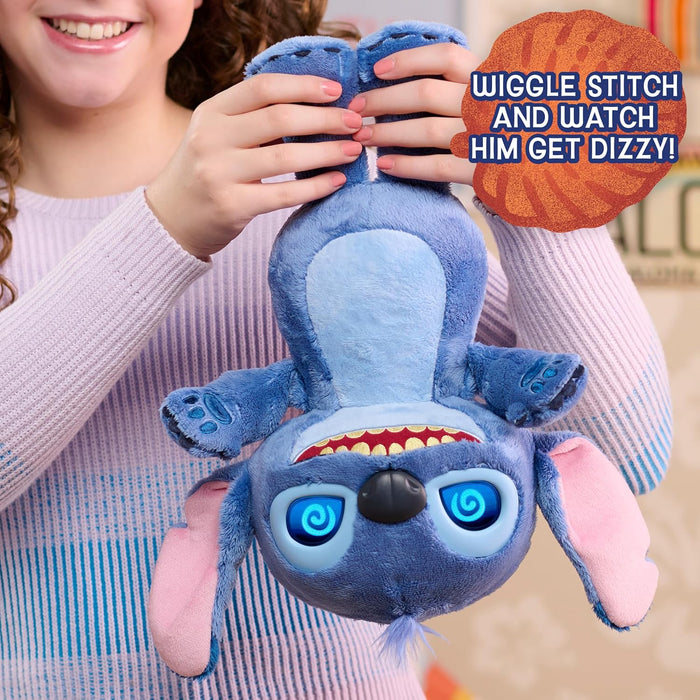Just Play Peluche Stitch Interactive de Disney mesurant 34,3 cm de Haut, Plus de 50 Sons et Expressions, Yeux LCD expressifs, Jouets pour Enfants de 3 Ans et Plus