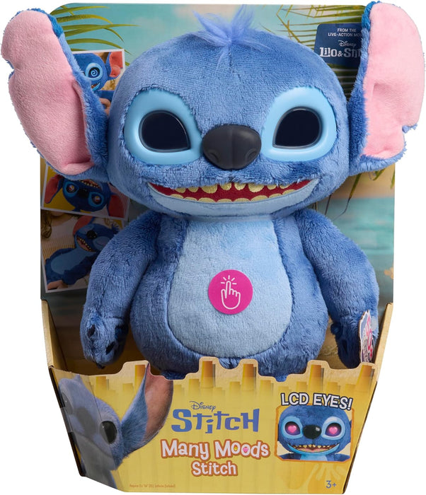 Just Play Peluche Stitch Interactive de Disney mesurant 34,3 cm de Haut, Plus de 50 Sons et Expressions, Yeux LCD expressifs, Jouets pour Enfants de 3 Ans et Plus