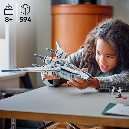 LEGO Star Wars 75399 U-Wing Starfighter Ribelle - Astronave Giocattolo da Costruire con Funzione Swing-Wing, 3 Minifigure e 1 Droide K-2SO - Regalo per Bambini da 8 Anni Fan della Stagione 2 di Andor
