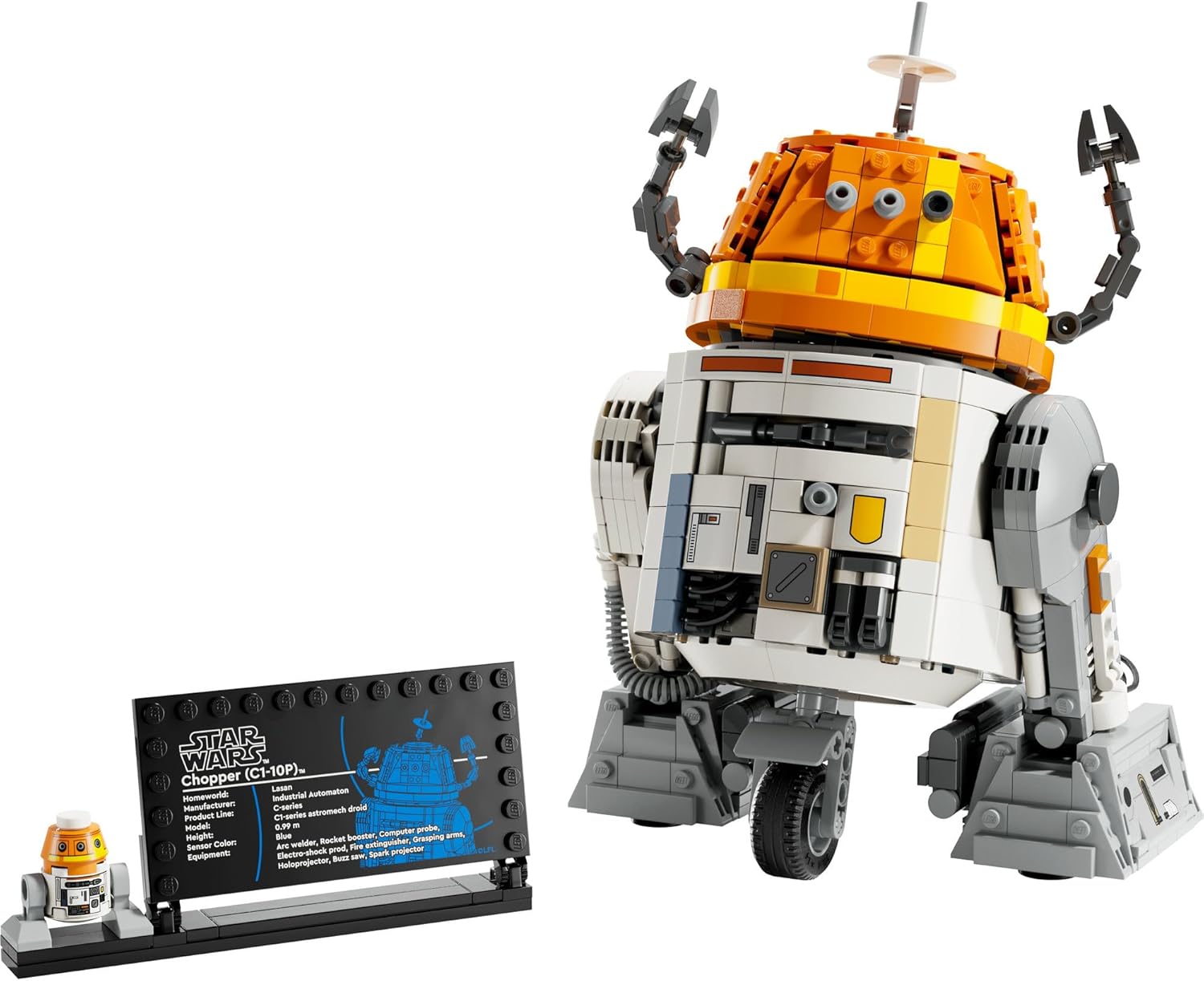 LEGO Star Wars 75416 Droide Astromecánico Chopper (C1-10P) - Juguete de Ahsoka - Figura Articulada - Cabeza Móvil Activada por Palanca y Extremidades Ajustables - Regalo para Niños y Niñas de 10+ Años