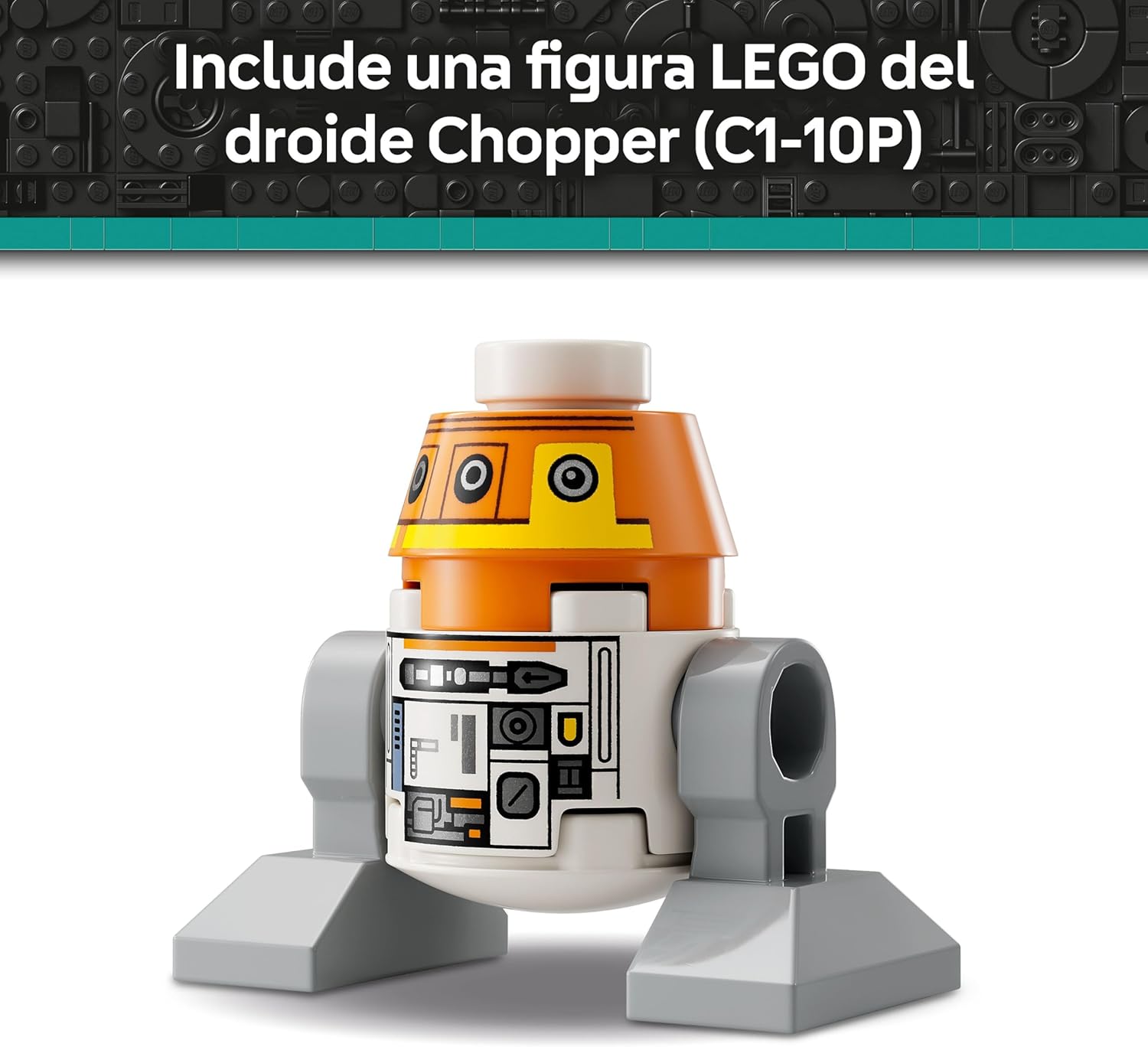 LEGO Star Wars 75416 Droide Astromecánico Chopper (C1-10P) - Juguete de Ahsoka - Figura Articulada - Cabeza Móvil Activada por Palanca y Extremidades Ajustables - Regalo para Niños y Niñas de 10+ Años
