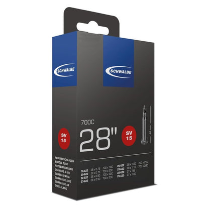 Schwalbe Unisex – Erwachsene SV 15 in Folie Schlauch, schwarz, 28x3/4-1 1/8"