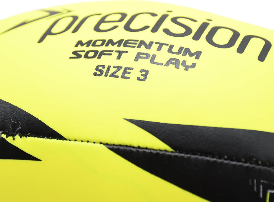 Precision Momentum Soft Play Rugby Ball, Lightweight Foam Safe for Indoor and Outdoor Use, Easy to Handle, Size 3, Fluo Yellow