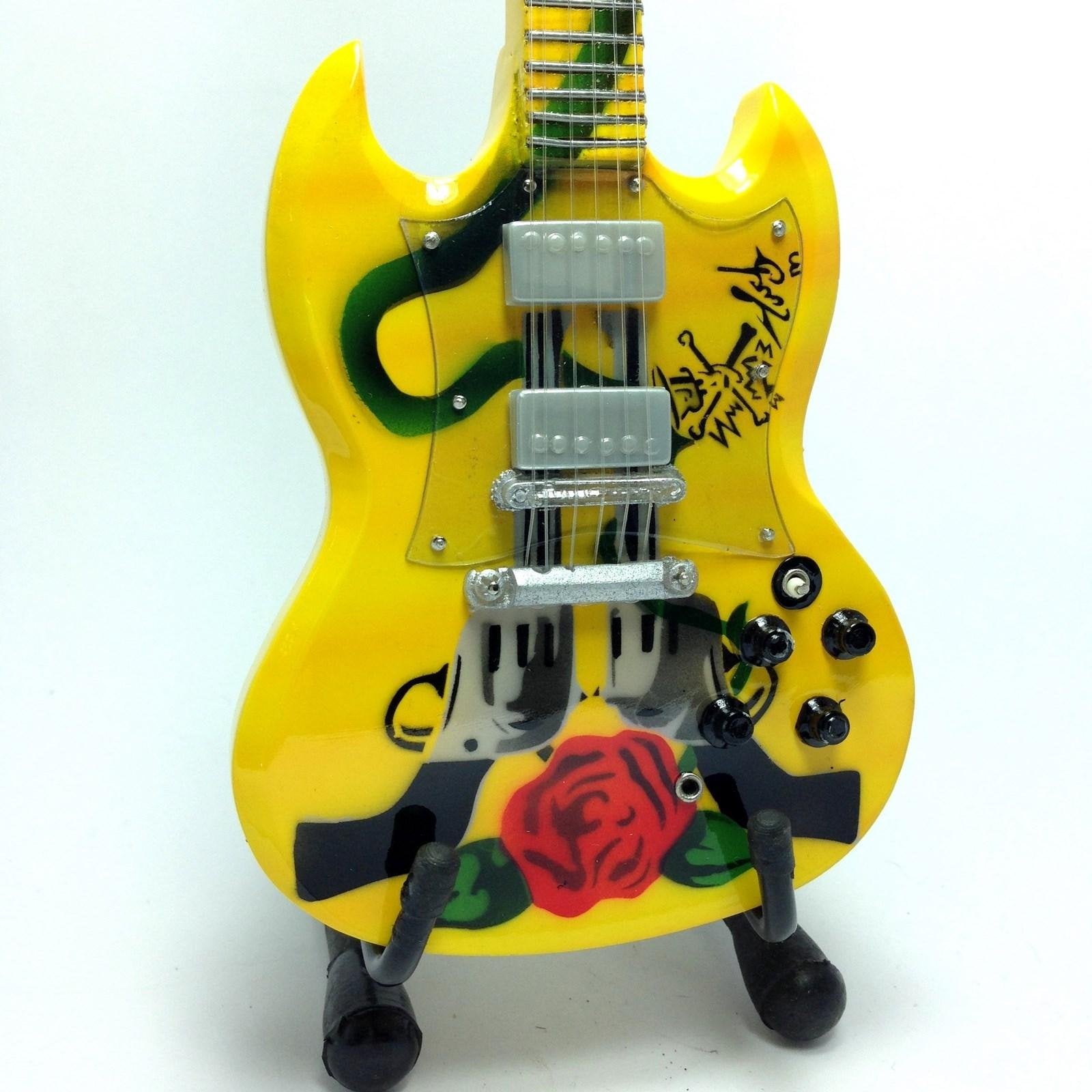 Mini Chitarra Da Collezione Replica In Legno -Guns N Roses - Slash - Smoking Gu