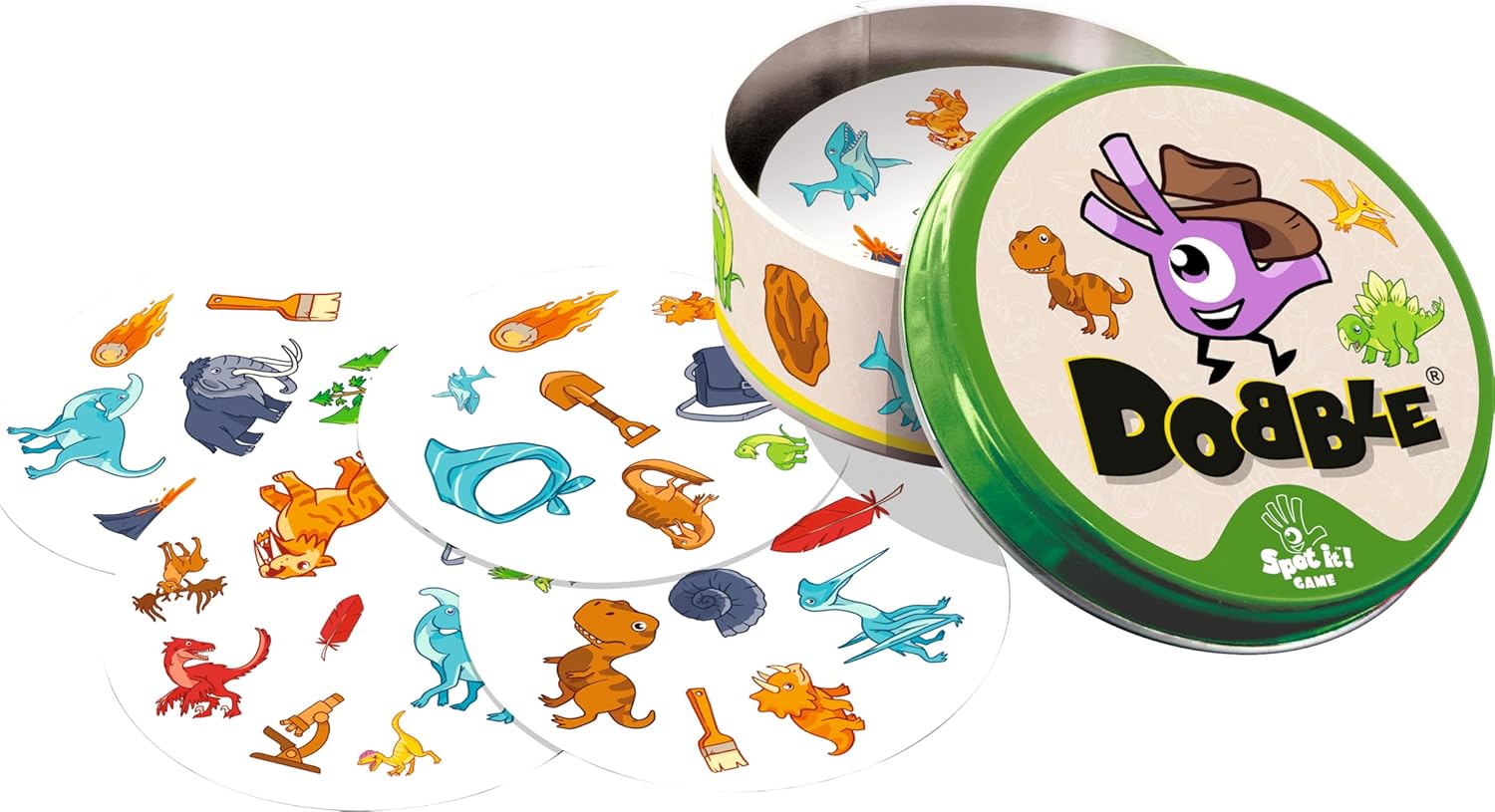 Asmodee | Dobble Dinosaurs | Family Card Game | Ages 4+ | 2-8 Players | 15 Minutes Playing Time