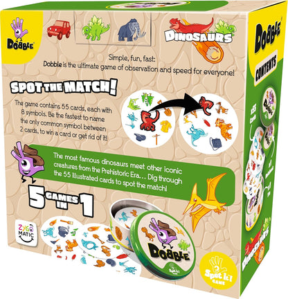 Asmodee | Dobble Dinosaurs | Family Card Game | Ages 4+ | 2-8 Players | 15 Minutes Playing Time
