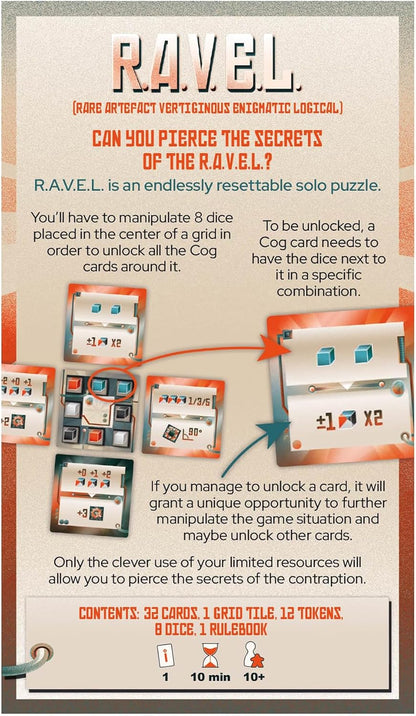 RAVEL Puzzle Game - Unique Solo Dice Manipulation Challenge with Endless Replayability! Strategy Game for Kids & Adults, Ages 10+, 1 Player, 10 Minute Playtime, Made